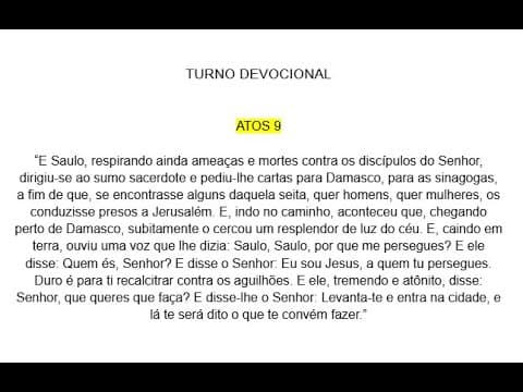 Turno devocional - 26/01/2025