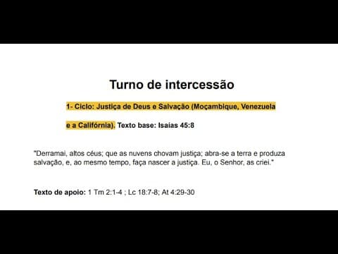 Turno de Oração 12-01-2025